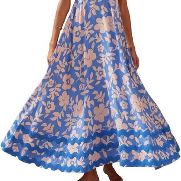 NEW W/TAGS A-LINE MAXI SUNDRESS WITH SPAGHETTIS STRAPS BOHO RICKRACK TRIM SZ M - Picture 2 of 8